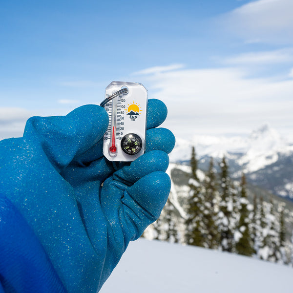 Sun Company Neon Therm-o-Compass - Zipper Pull Compass and Thermometer |  Easy-to-Read Outdoor Thermometer and Compass