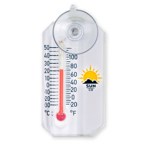 Sun Company Stickler - Micro Outdoor Window Thermometer | Easy-Mount Suction Cup | Waterproof Thermometer/Weather Monitor