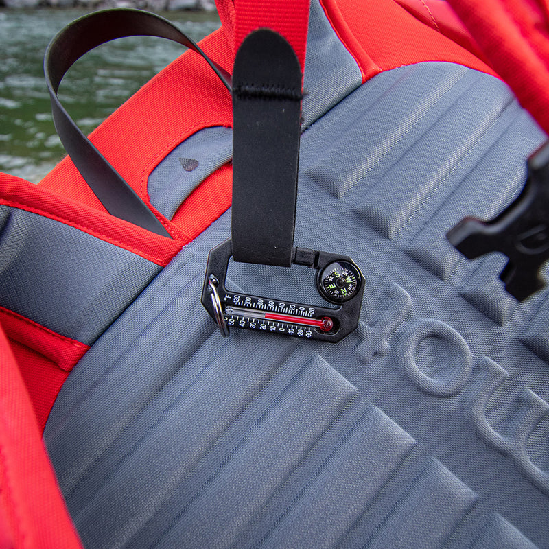 Carabiner Compass & Thermometer Keychain - Outdoor Navigation Tool For Hiking & Camping