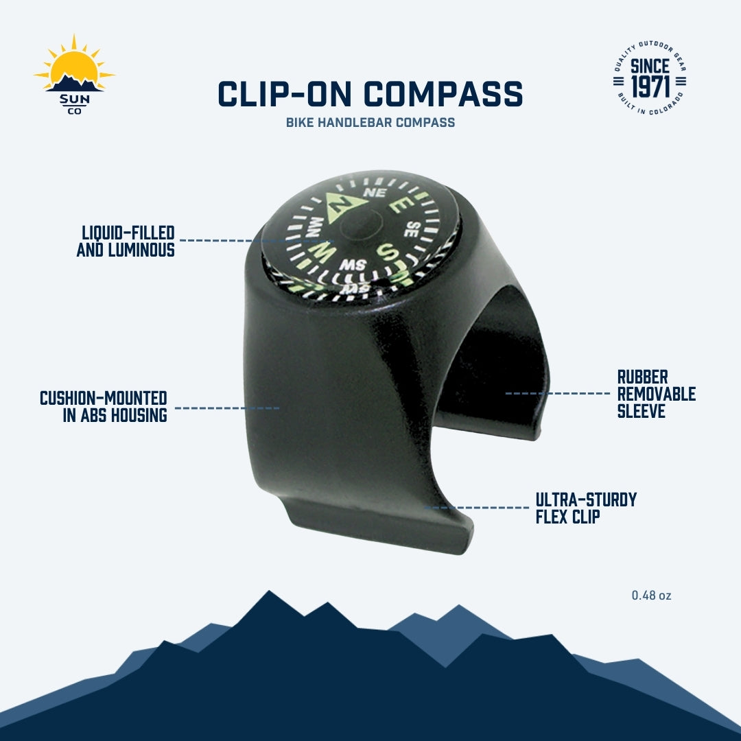 Clip-on Compass for Bicycles