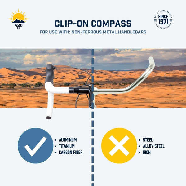 Sun Company Clip-on Bike Compass - Handlebar Compass for Bicycle ...