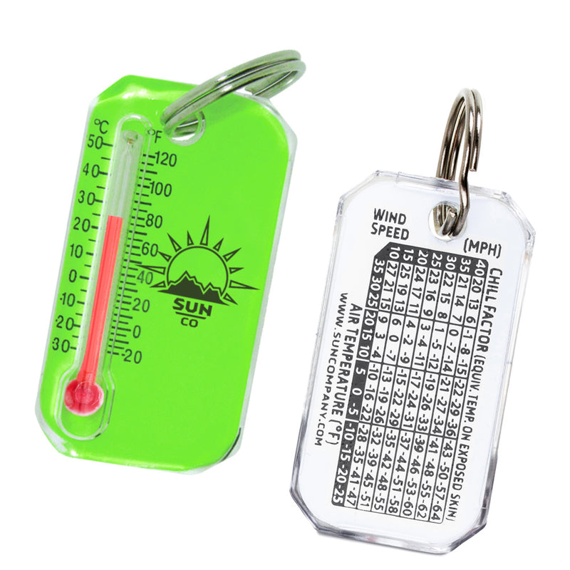  Sun Company Therm-o-Compass, Multi-Functional Zipper Pull  Compass & Thermometer with Wind Chill Chart