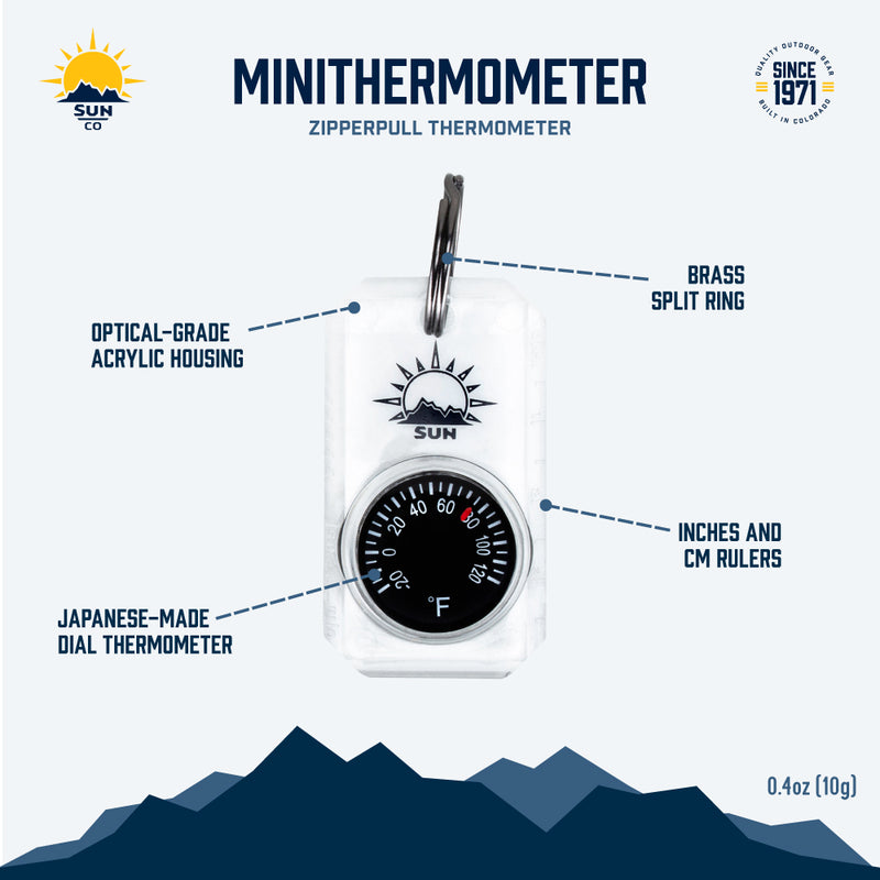 Sun Company HikeHitch 1 - Thermometer Carabiner | Camping, Hiking, &  Backpacking Accessory