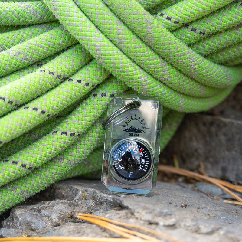 Sun Company LumaGage | Multi-Functional Glow-in-The-Dark Zipper Pull  Compass & Thermometer with Wind Chill Chart | Ideal for Camping, Hiking,  and