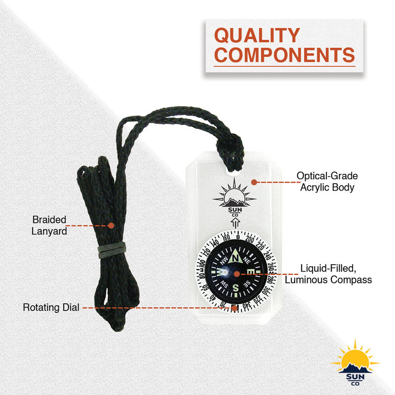 Mini Compass Moving MiniComp II - Mini Orienteering Compass with Rotating Bezel